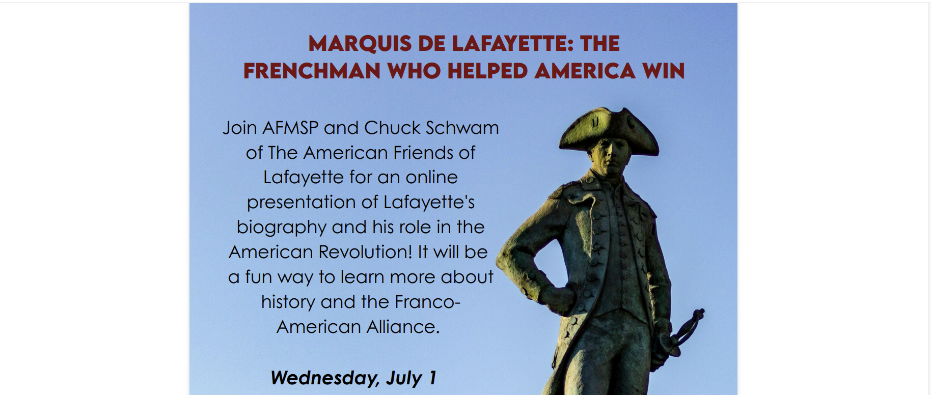 Celebrate America's 250th anniversary from a French perspective!