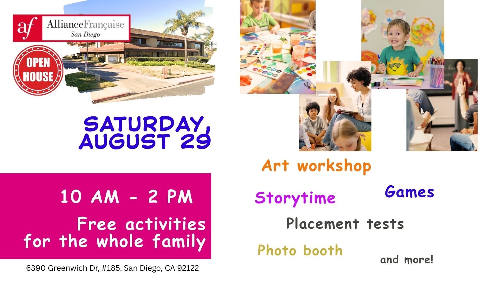 Free Activities - Open House Alliance Francaise San Diego